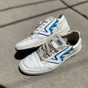 Off White Blue Flame Vans